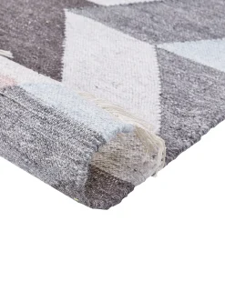 Teppich Jute Mehrfarbig 160 X 230 Cm Geometrisches Muster Kurzflor Nakkas