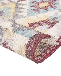 Teppich Jute Mehrfarbig 160 X 230 Cm Geometrisches Muster Kurzflor Fener