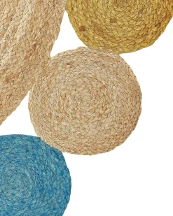 Teppich Jute Mehrfarbig O 140 Cm Kurzflor Zweiseitig Vostan