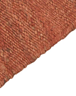 Teppich Jute Rot 160 X 230 Cm Kurzflor Zweiseitig Lunia