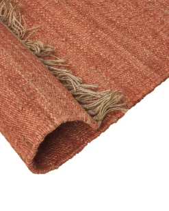 Teppich Jute Rot 160 X 230 Cm Kurzflor Zweiseitig Lunia