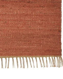 Teppich Jute Rot 160 X 230 Cm Kurzflor Zweiseitig Lunia