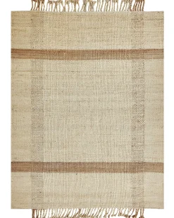 Teppich Jute Sandbeige 160 X 230 Cm Geometrisches Muster Kurzflor Yelmez