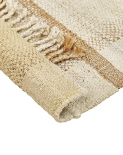 Teppich Jute Sandbeige 160 X 230 Cm Geometrisches Muster Kurzflor Yelmez