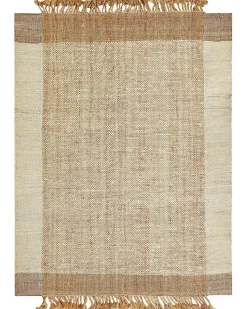 Teppich Jute Sandbeige 160 X 230 Cm Geometrisches Muster Kurzflor Dedemli