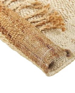 Teppich Jute Sandbeige 160 X 230 Cm Geometrisches Muster Kurzflor Dedemli