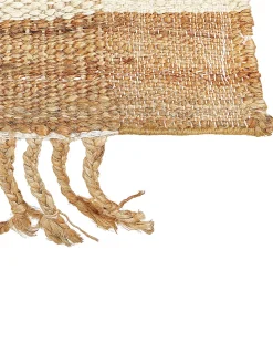 Teppich Jute Sandbeige 160 X 230 Cm Geometrisches Muster Kurzflor Dedemli