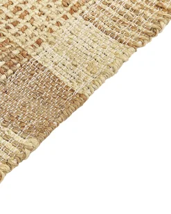 Teppich Jute Sandbeige 160 X 230 Cm Geometrisches Muster Kurzflor Berissa
