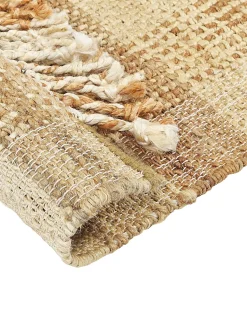 Teppich Jute Sandbeige 160 X 230 Cm Geometrisches Muster Kurzflor Berissa