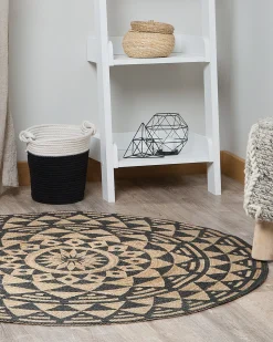 Teppich Jute Schwarz 120 Cm Alakir