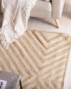 Teppich Jute-Baumwolle Beige 140 X 200 Cm Pirli