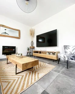 Teppich Jute-Baumwolle Beige 140 X 200 Cm Pirli