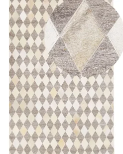 Teppich Kuhfell Beige / Braun 160 X 230 Cm Patchwork Kurzflor Seslice