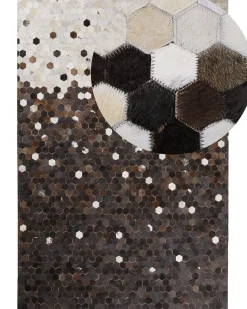 Teppich Kuhfell Beige / Braun 160 X 230 Cm Patchwork Kurzflor Eyim