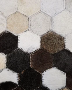 Teppich Kuhfell Beige / Braun 160 X 230 Cm Patchwork Kurzflor Eyim