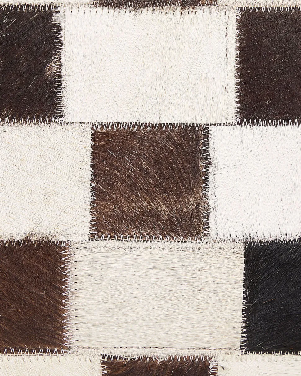 Teppich Kuhfell Beige / Braun 160 X 230 Cm Patchwork Kurzflor Kayabey