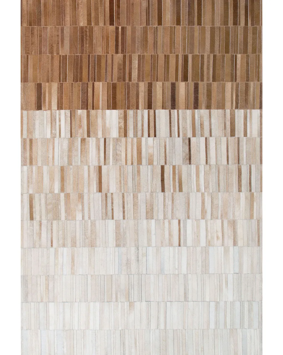 Teppich Kuhfell Beige 160 X 230 Cm Patchwork Kurzflor Yagda