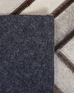 Teppich Kuhfell Beige-Grau 160 X 230 Cm Geometrisches Muster Kurzflor Tekir