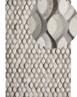 Teppich Kuhfell Braun / Beige 160 X 230 Cm Patchwork Kurzflor Kirca