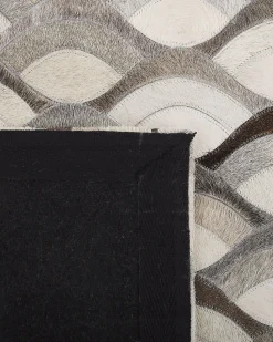 Teppich Kuhfell Braun / Beige 160 X 230 Cm Patchwork Kurzflor Kirca