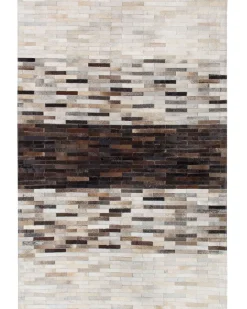 Teppich Kuhfell Braun / Beige 140 X 200 Cm Patchwork Kurzflor Sinneli