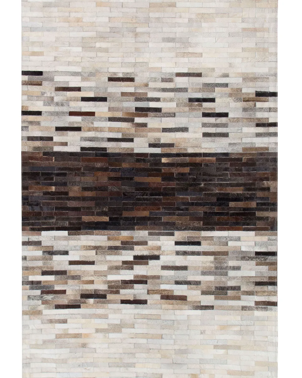 Teppich Kuhfell Braun / Beige 140 X 200 Cm Patchwork Kurzflor Sinneli