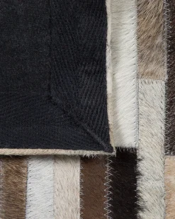 Teppich Kuhfell Braun / Beige 140 X 200 Cm Patchwork Kurzflor Sinneli
