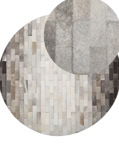 Teppich Kuhfell Braun / Beige 140 Cm Patchwork Kurzflor Dutlar