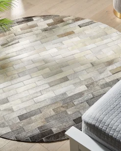 Teppich Kuhfell Braun / Beige 140 Cm Patchwork Kurzflor Dutlar