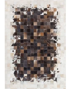 Teppich Kuhfell Braun / Beige 160 X 230 Cm Patchwork Kurzflor Okculu