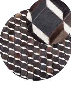 Teppich Kuhfell Braun 140 Cm Patchwork Kurzflor Alpkoy