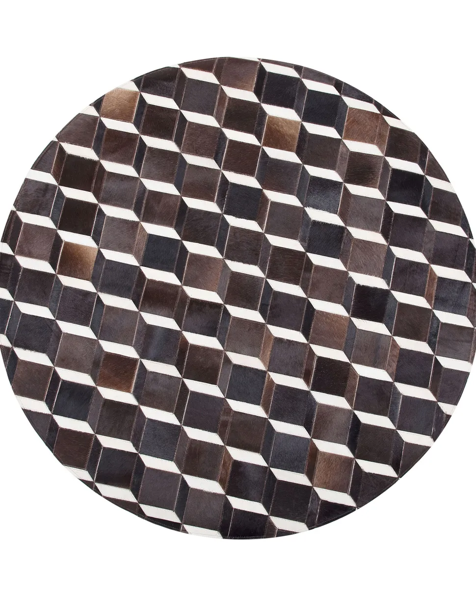 Teppich Kuhfell Braun 140 Cm Patchwork Kurzflor Alpkoy
