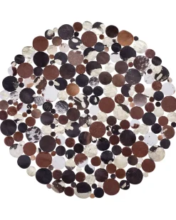 Teppich Kuhfell Braun / Gold 140 Cm Patchwork Sorgun
