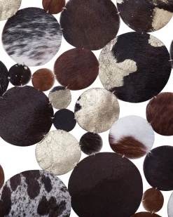 Teppich Kuhfell Braun / Gold 140 Cm Patchwork Sorgun