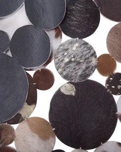 Teppich Kuhfell Braun / Gold 140 Cm Patchwork Sorgun