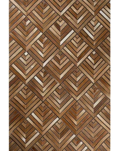 Teppich Kuhfell Braun 160 X 230 Cm Geometrisches Muster Kurzflor Tekir