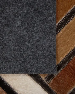 Teppich Kuhfell Braun 160 X 230 Cm Geometrisches Muster Kurzflor Tekir
