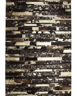 Teppich Kuhfell Braun-Gold 160 X 230 Cm Patchwork Artvin