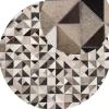Teppich Kuhfell Grau / Beige 140 Cm Patchwork Kurzflor Kirklar