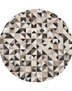 Teppich Kuhfell Grau / Beige 140 Cm Patchwork Kurzflor Kirklar