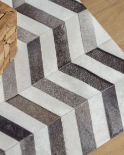 Teppich Kuhfell Grau 140 X 200 Cm Patchwork Aksaz