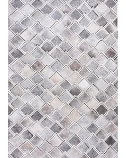 Teppich Kuhfell Grau 160 X 230 Cm Geometrisches Muster Agacli