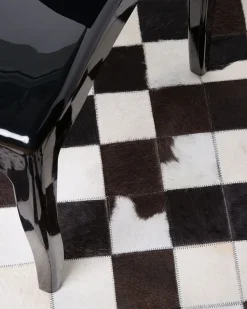 Teppich Kuhfell Schwarz-Weis 140 Cm Patchwork Bergama