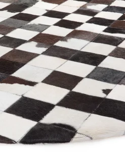 Teppich Kuhfell Schwarz-Weis 140 Cm Patchwork Bergama