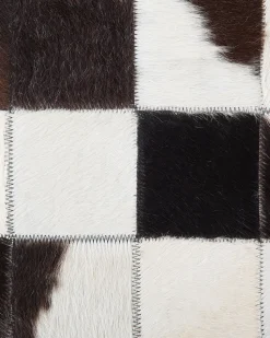 Teppich Kuhfell Schwarz-Weis 140 Cm Patchwork Bergama