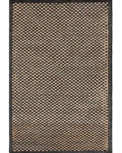 Teppich Leder Schwarz/Beige 140 X 200 Cm Gerce