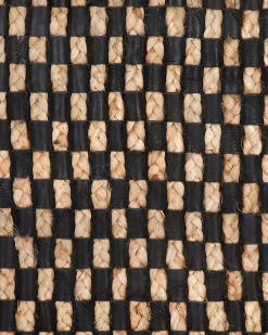 Teppich Leder Schwarz/Beige 140 X 200 Cm Gerce