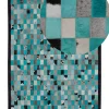 Teppich Leder Turkis/Grau 160 X 230 Cm Nikfer
