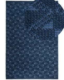 Teppich Marineblau 160 X 230 Cm Kurzflor Savran