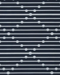 Teppich Marineblau 80 X 300 Cm Geometrisches Muster Kurzflor Charvad